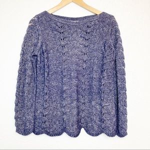 Soft Surroundings open knit scoop neck sweater M